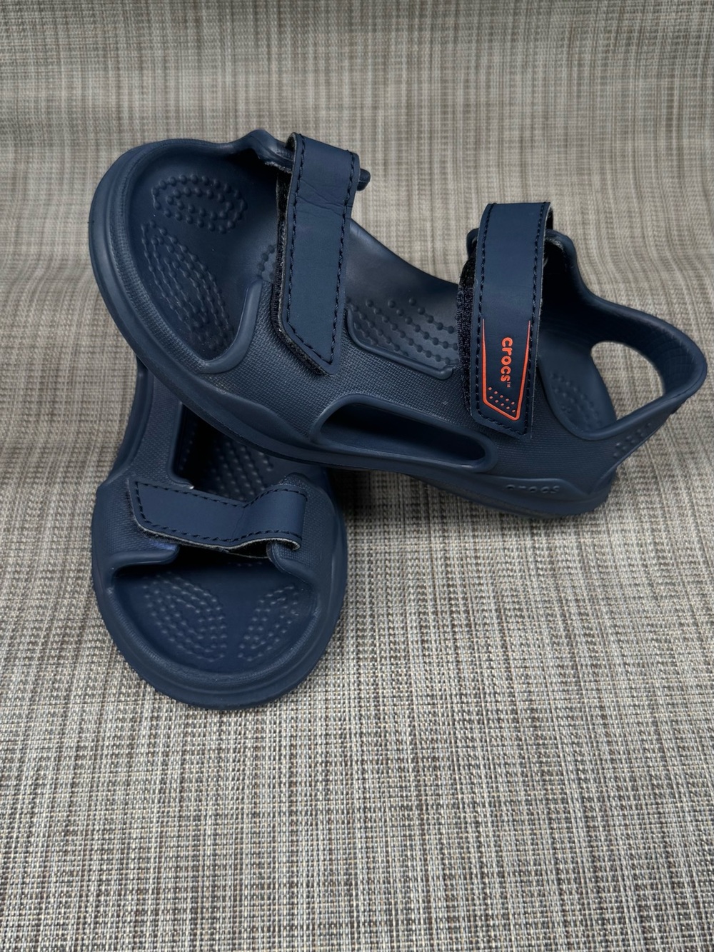 CROCS Kids Navy Blue Velcro Strap Sandals Size C 11